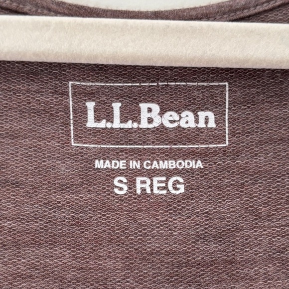 LL Bean Woman's Size Small Long Sleeve Top Beige Normcore Classic Loungewear - Picture 3 of 8